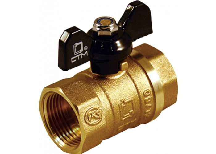 Кран шаровой для воды 1/2" г/г бабочка CTM ПРОФИ