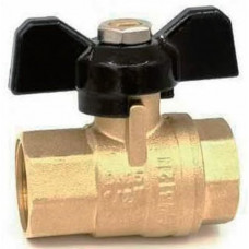 Кран шаровой 1/2" г/г бабочка ЖЕЛТЫЙ VR101-01 ViEiR (12/120)