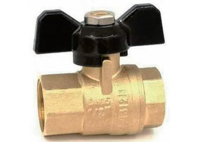 Кран шаровой 1/2" г/г бабочка ЖЕЛТЫЙ VR101-01 ViEiR (12/120)
