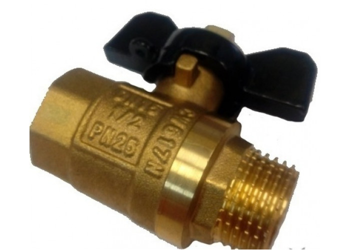 Кран шаровый 3/4" г/ш бабочка ЖЕЛТЫЙ VR103-02 ViEiR (10/100)