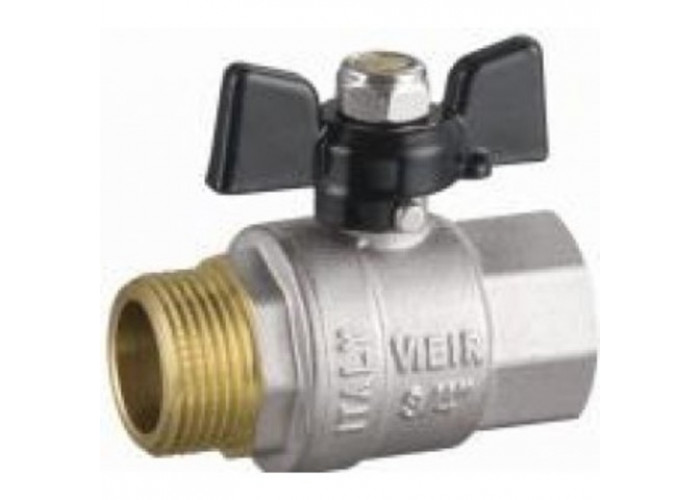 Кран шаровый 3/4" г/ш бабочка НИКЕЛЬ VR203-02 ViEiR (12/96)
