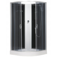 Душевая кабина 100x100x215 ERLIT ER3510P-C4-RUS низкий поддон, черная/тонированная