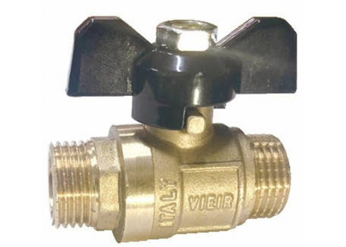 Кран шаровой 1/2" ш/ш бабочка ЖЕЛТЫЙ VR105-01 ViEiR (12/120)