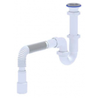 Сифон АНИ 1 1/2"*40 прямоточный с литым выпуском, с гибкой трубой 40*40/50