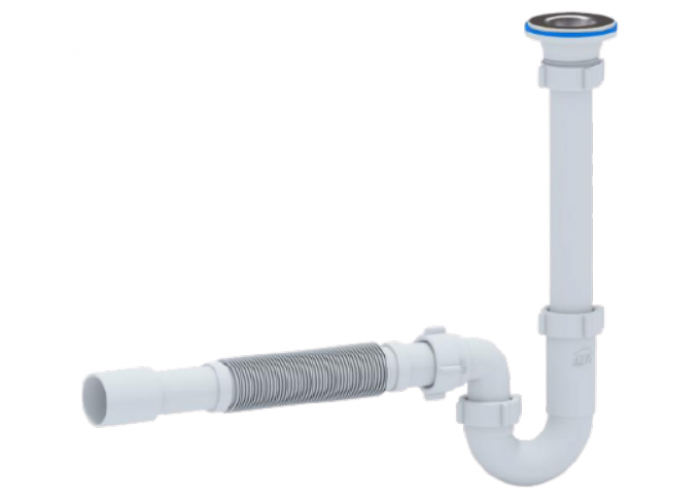 Сифон АНИ 1 1/4"*32 прямоточный с литым выпуском, с гибкой трубой 32*40
