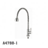 Смеситель для кухни Accoona 4788-1 МОНО гибкий НЕРЖАВЕЙКА