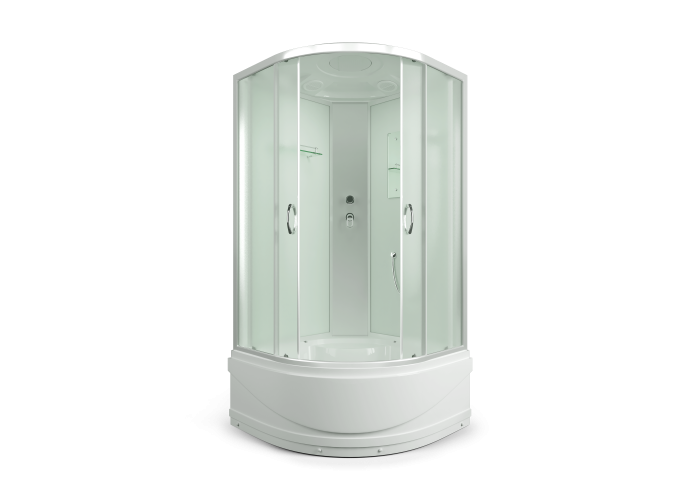 Душевая кабина 90x90x215 ERLIT ER3509TP-C3-RUS выс. поддон, белая/мат.*
