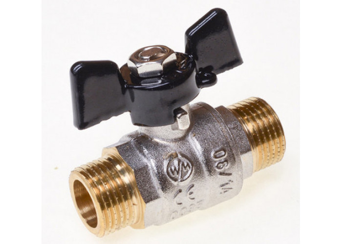 Кран шаровой 1/2" ш/ш бабочка НИКЕЛЬ VR105-03 ViEiR (12/112)