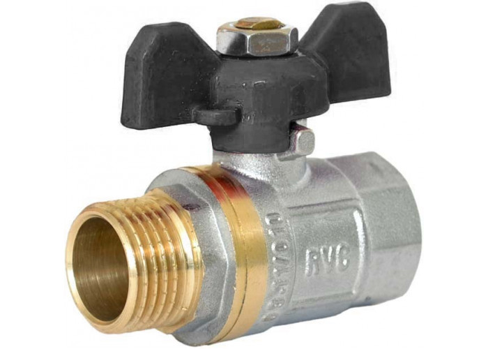 Кран RVC шаровой (15) 1/2" гш бабочка ЧЕРНАЯ