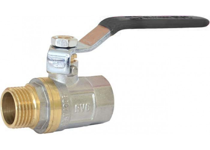 Кран RVC шаровой (15) 1/2" гш ручка ЧЕРНАЯ