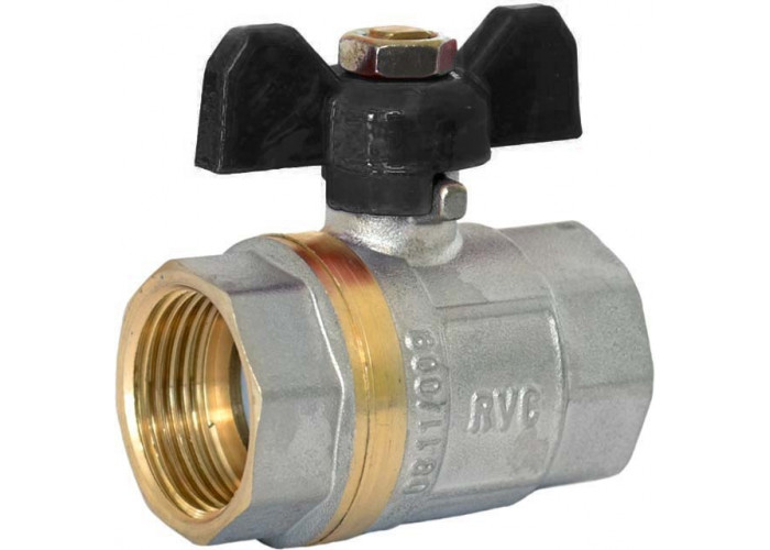 Кран RVC шаровой (20) 3/4" гг бабочка ЧЕРНАЯ