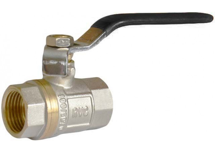 Кран RVC шаровой (15) 1/2" гг ручка ЧЕРНАЯ