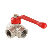Кран шаровый ТРЕХХОДОВОЙ 1/2" г/г/г ручка GL192 ViEiR (10/80) Т-образный