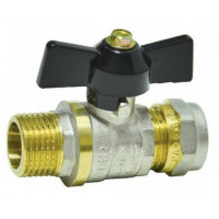 Кран шаровый МП 20*1/2" ц/ш бабочка НИКЕЛЬ VRLM201 ViEiR (10/100)