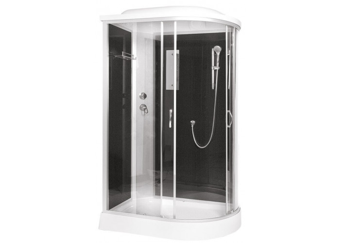 Душевая кабина 120x80x215 ERLIT ER3512PL-C4-RUS низкий поддон, черная/тонированная