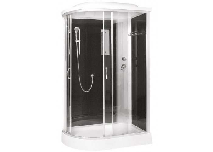 Душевая кабина 120x80x215 ERLIT ER3512PR-C4-RUS низкий поддон, черная/тонированная