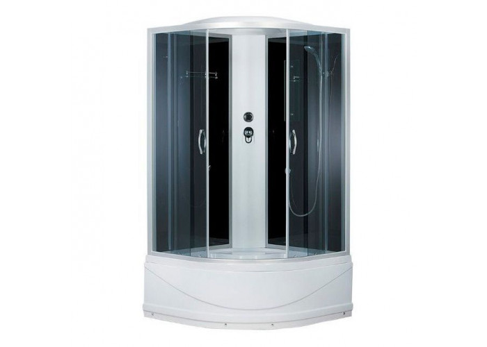 Душевая кабина 100x100x215 ERLIT ER3510TP-C4-RUS высокий поддон, черная/тонированная