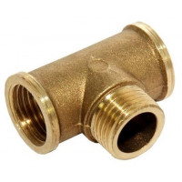 Тройник переходной 1/2"ВР-1/2"НР-1/2"ВР ЛАТУНЬ TFHF333 ViEiR (10/100)