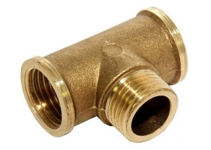 Тройник переходной 1/2"ВР-1/2"НР-1/2"ВР ЛАТУНЬ TFHF333 ViEiR (10/100)