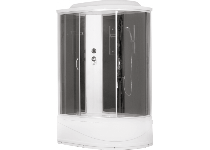 Душевая кабина 120x80x215 ERLIT ER3512TPL-C4-RUS высокий поддон, черная/тонированная