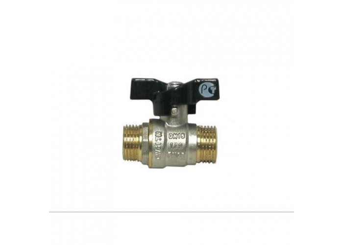 Кран шаровый 3/4" ш/ш бабочка НИКЕЛЬ VR105-04 ViEiR (10/80)