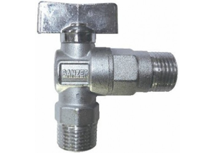 Кран угловой 1/2"-1/2" матовый хром GZRL33 "VER-PRO" (80)