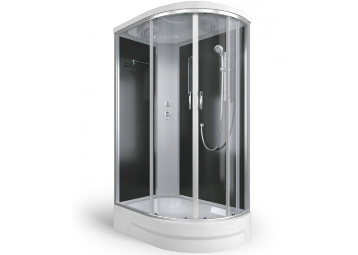 Душевая кабина 120x80x226 ERLIT ER351226L-C4-RUS средний поддон, черная/тонированная