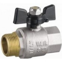 Кран шаровой 1/2" г/ш бабочка НИКЕЛЬ VR203-01 ViEiR (14/112)