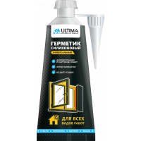 Герметик силиконовый универсальный, Ultima, бесцветный, 80 мл
