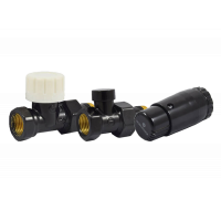 Комплект подключения прямой STANDARD MINI 1/2" (Ral 9005) с термоголовкой MINI DIAMANT М30х1,5