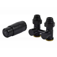 Комплект узла нижнего подкл прямой STANDARD 3/4" (Ral 9005) с термоголовкой М30х1,5, ниппеля 1/2"Х3/4"
