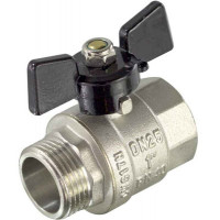 Кран шаровой никелированный 1/2" г-ш баб. TIM DE1215X