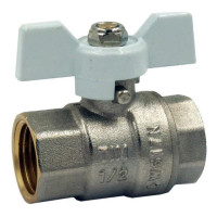 Кран шаровой усиленный латунный 1" г-г бабочка TIM DE1222N