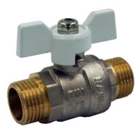 Кран шаровой усиленный латунный 3/4" ш-ш бабочка TIM DE1220N