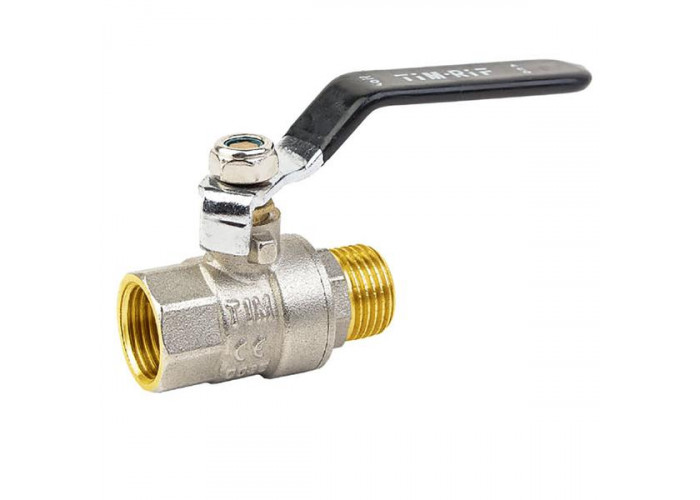 Кран шаровой никелированный 11/4" г-ш рычаг TIM DE1209X