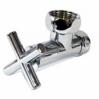 Вентель угловой 1"×1/2" г/г для полотенцесушителя (крестовинный) (хром)
