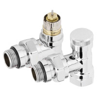 Набор термостатический для радиатора угловой ROYAL THERMO Design 1/2" Click (Хром)